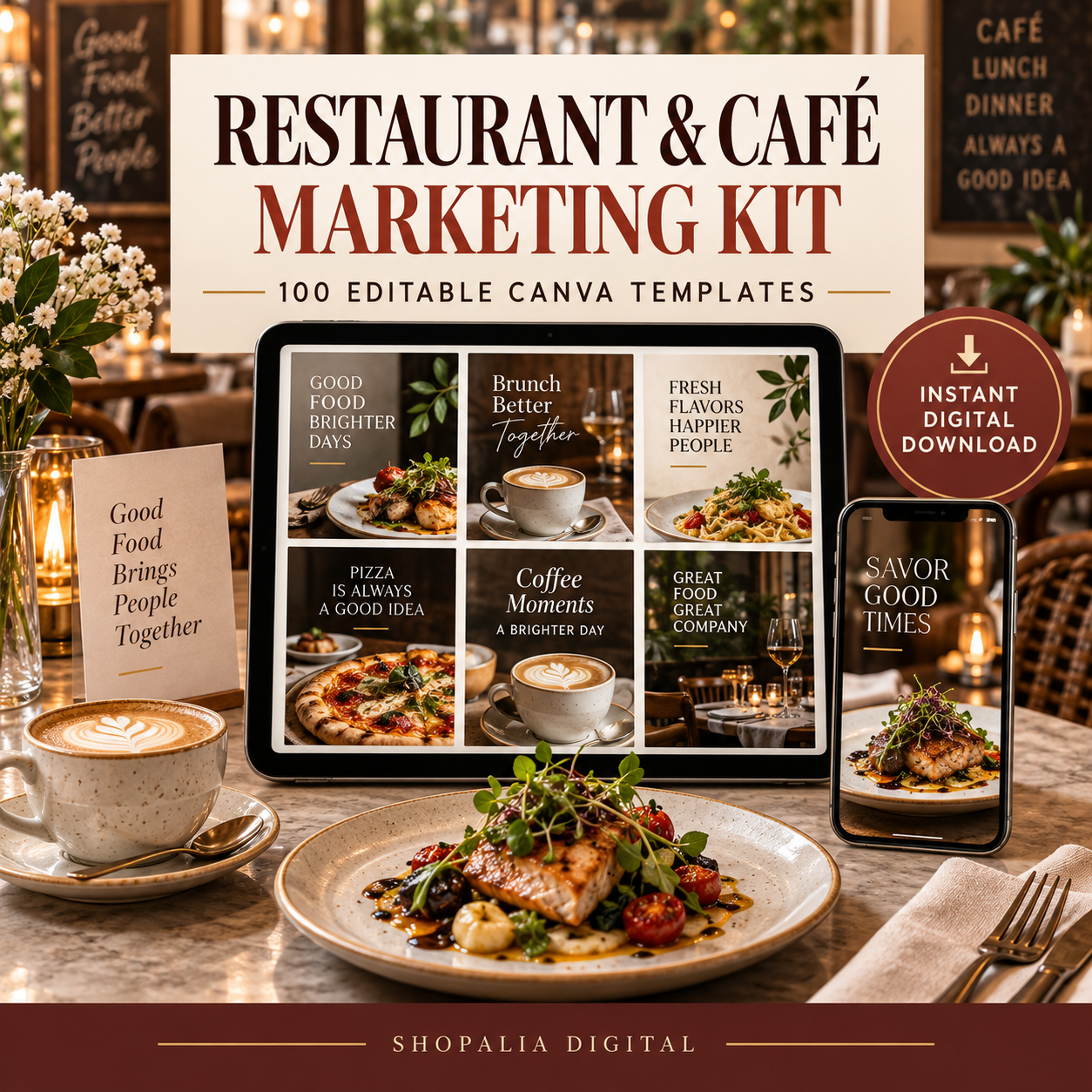 Restaurant & Café Marketing Kit – 100 Editable Canva Templates Restaurant & Café Marketing Kit – 100 Editable Canva Templates